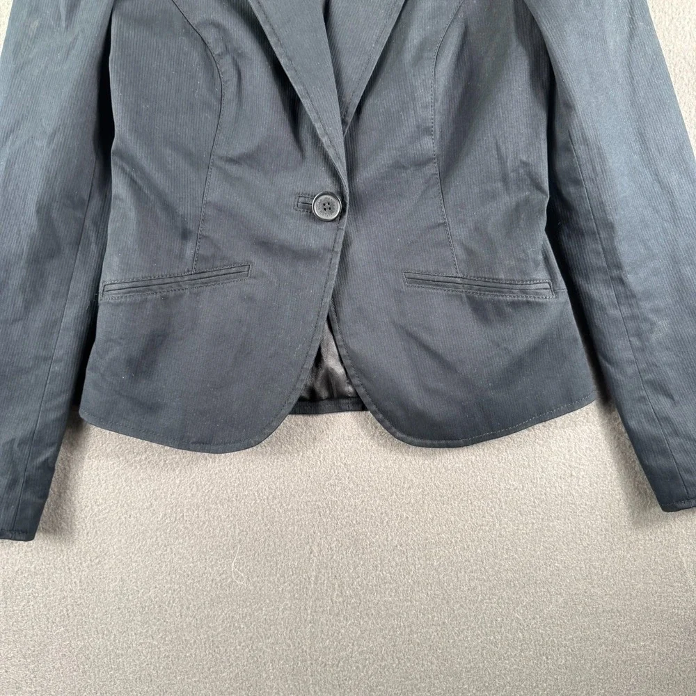 Vintage 2005 Gap Blazer Women 2 Charcoal Jacket Y2K Single Button Work Puff Crop